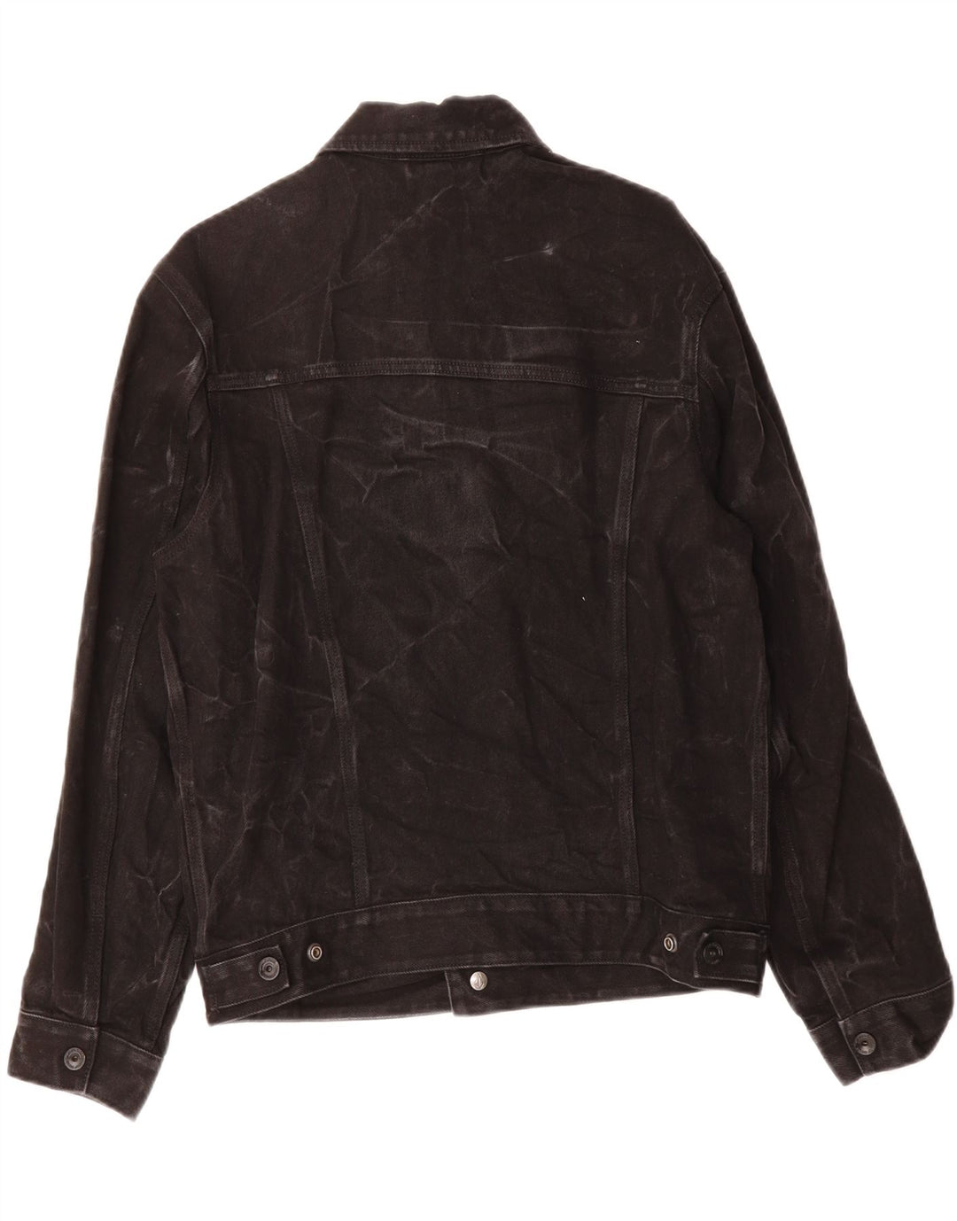 VOLCOM Womens Denim Jacket UK 14 Medium Black Tie Dye Cotton Vintage Volcom and Second-Hand Volcom from Messina Hembry 
