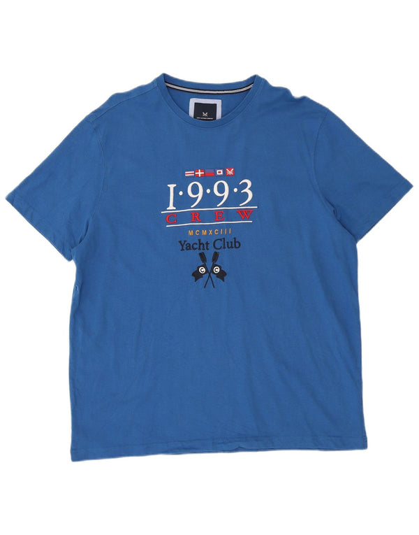 Crew Clothing Herre Grafisk T-Shirt Top XL Blå Bomuld