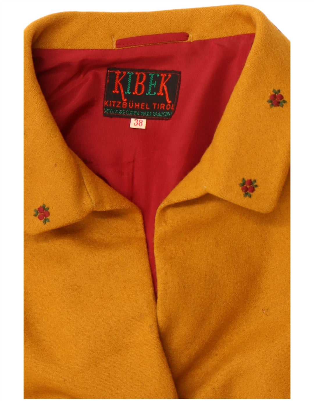 VINTAGE Dame 4-knaps blazerjakke IT 38 XS Gul bomuld