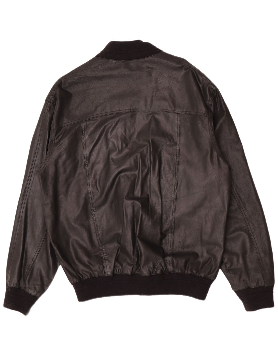 Vintage herre læderjakke IT 58 4XL Sort
