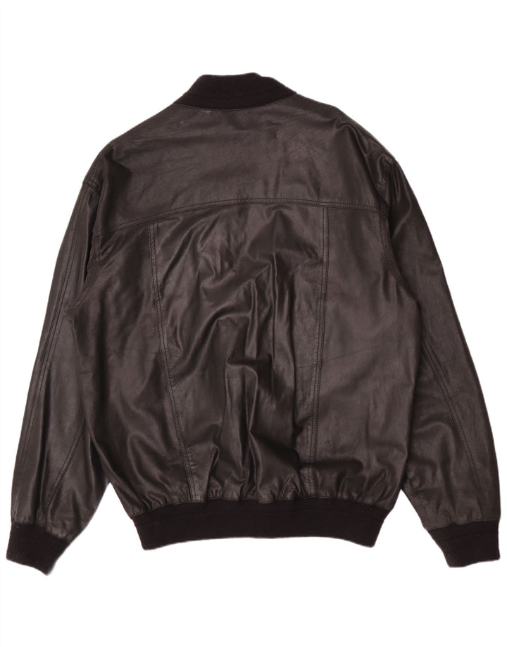Vintage herre læderjakke IT 58 4XL Sort