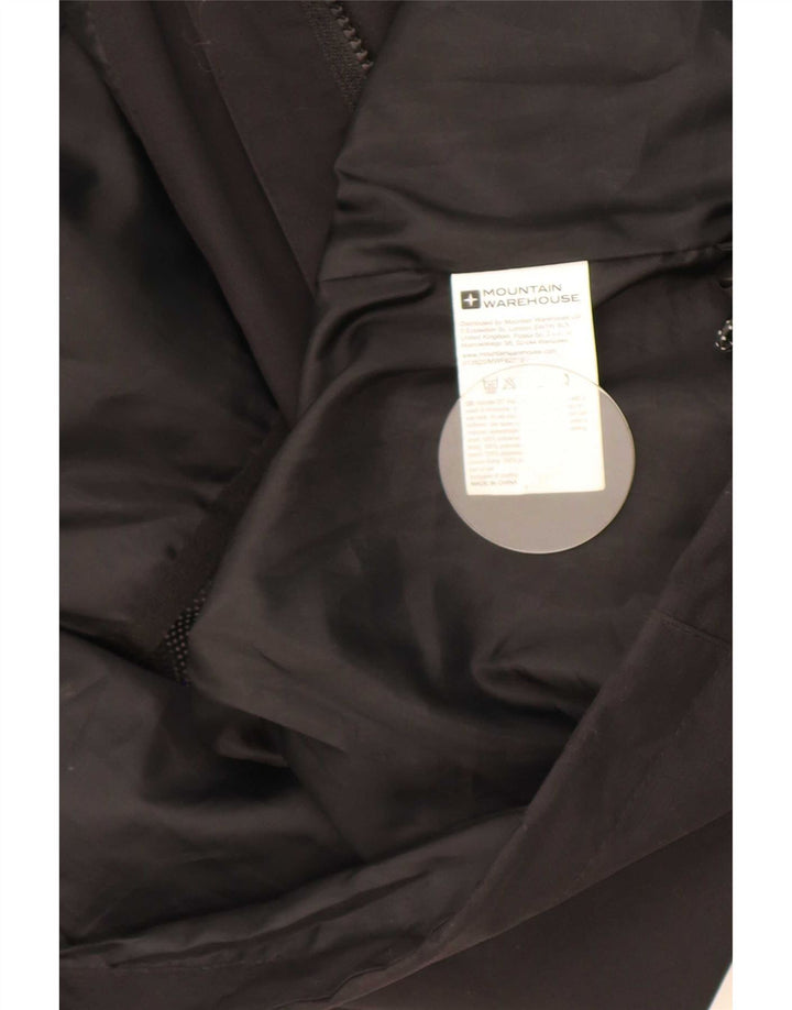 Mountain Warehouse Dame Regnjakke med hætte UK 12 Medium Sort Polyester