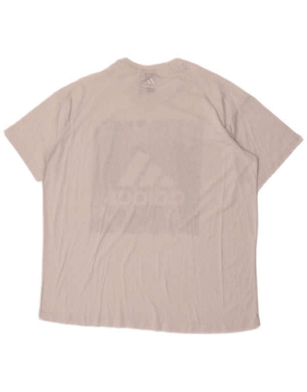 Adidas Dame Oversized grafisk T-shirt Top UK 20/22 XL Hvid Polyester