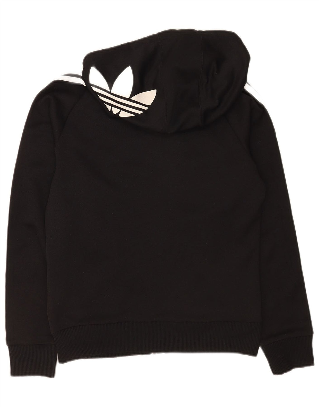 Adidas Dame Grafisk Hættetrøje Sweater UK 12 Medium Sort Polyester