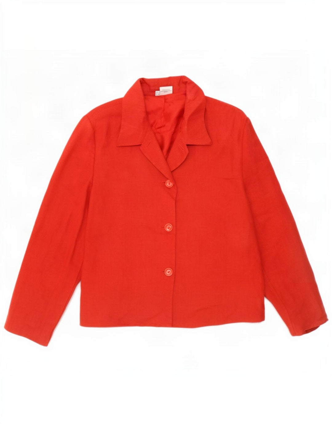Nienhouse & Lotz Dame 3 Button Blazer Jacket UK 14 Large Red Linen
