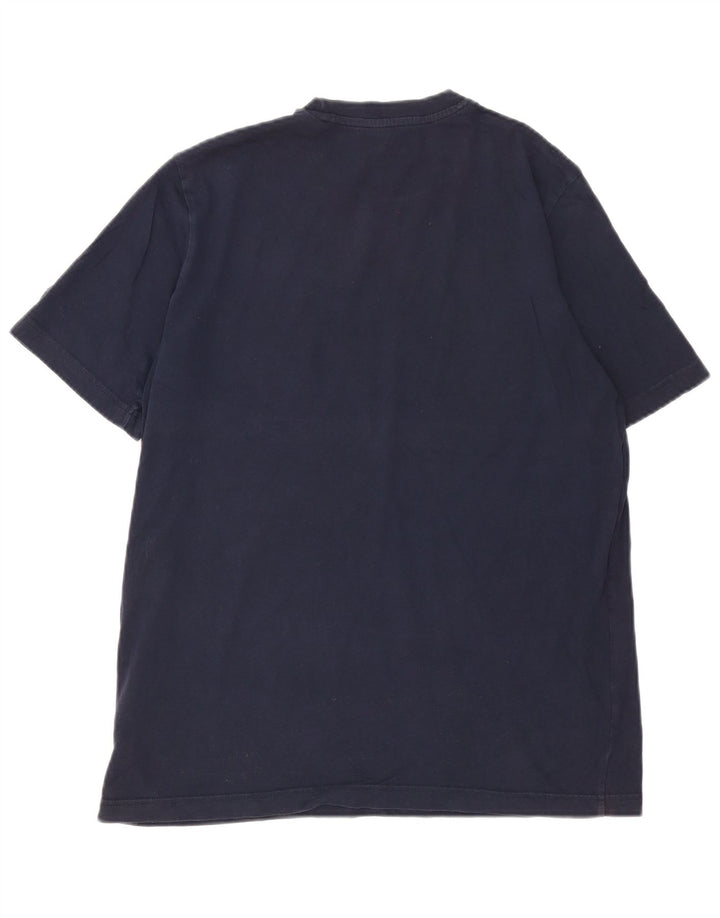 Adidas Herre grafisk T-shirt Top Medium Marineblå Bomuld
