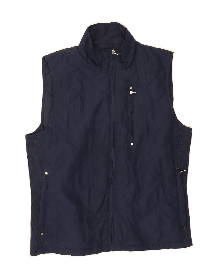 RALPH LAUREN Womens Quilted Gilet UK 16 Large Navy Blue Polyester Vintage Ralph Lauren and Second-Hand Ralph Lauren from Messina Hembry 