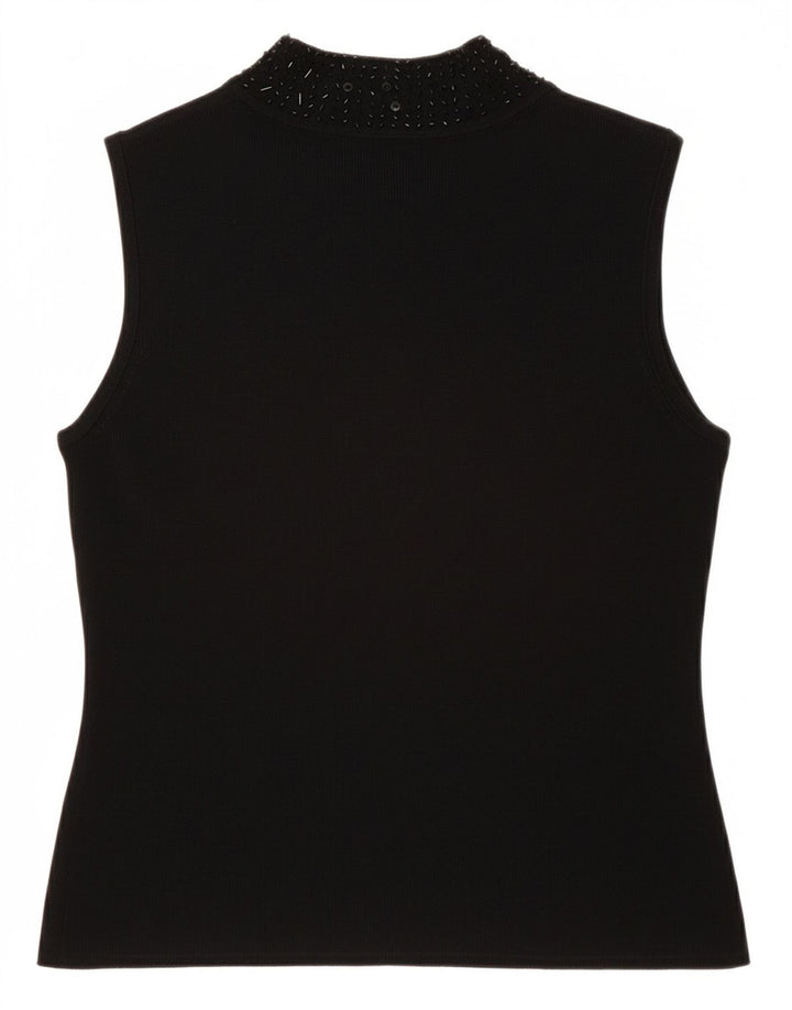 SKY DESIGN Dame ærmeløs bluse Top US 2 XS Black Rayon