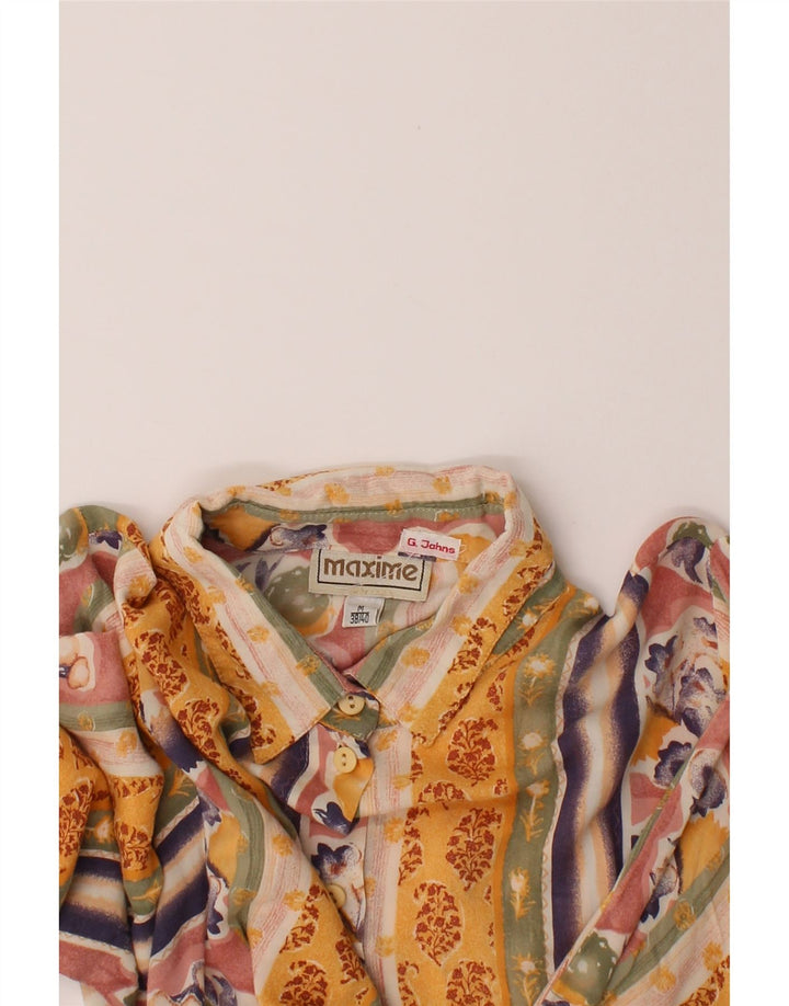 MAXIME Womens Shirt EU 38/40 Medium Multicoloured Striped Viscose Vintage Maxime and Second-Hand Maxime from Messina Hembry 