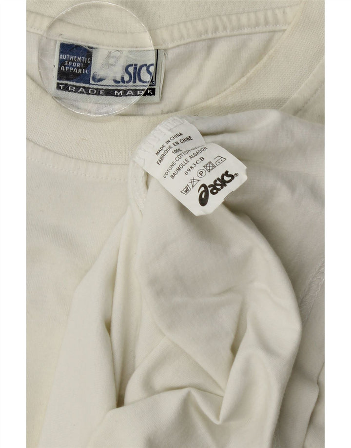 Asics Herre grafisk T-shirt Top Stor hvid Colourblock Bomuld