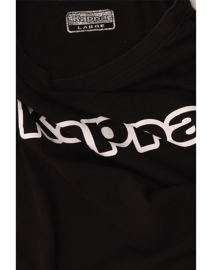 Kappa Herre Grafisk T-Shirt Top Stor Sort