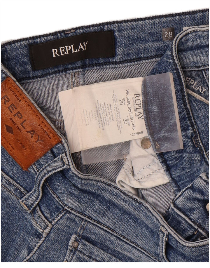 REPLAY Womens Bootcut Jeans W28 L30 Blue Cotton