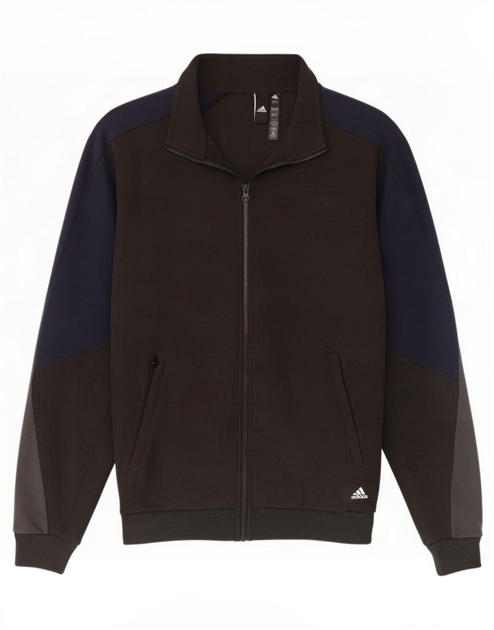 Adidas Fleecejakke til mænd UK 38 Medium Sort Colourblock Polyester