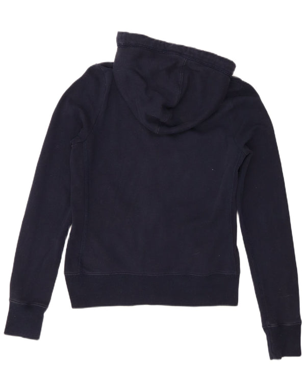 Abercrombie & Fitch Sweater med lynlås til kvinder UK 14 Medium Navy Blue