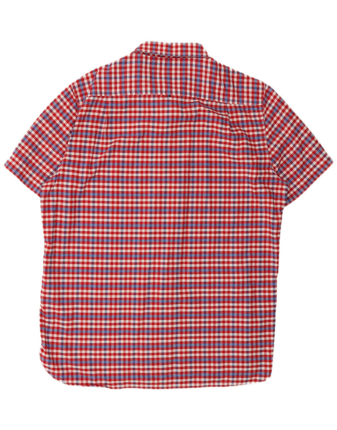 SUPERDRY kortærmet herreskjorte 2XL rød ternet bomuld