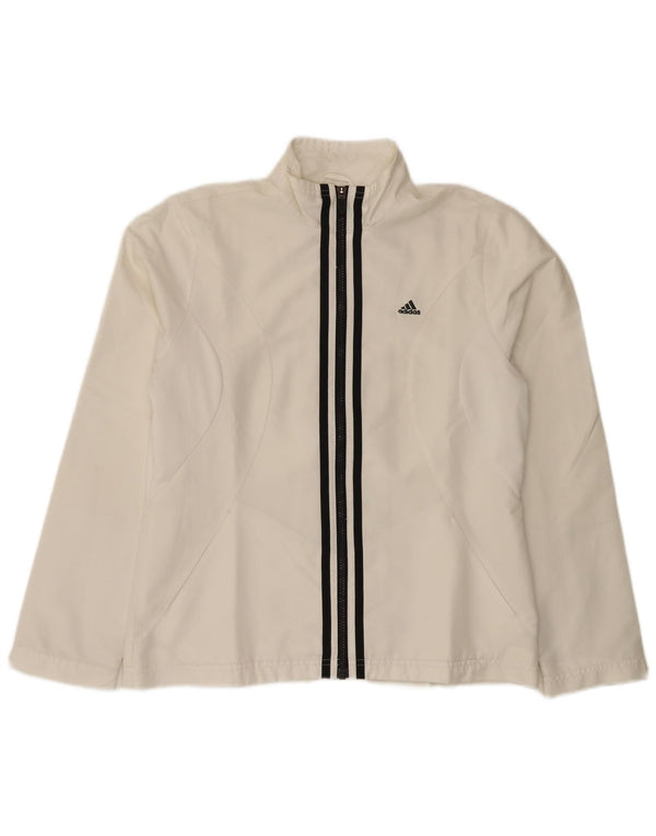 Adidas træningsdragt topjakke til kvinder UK 14 Medium White Polyester