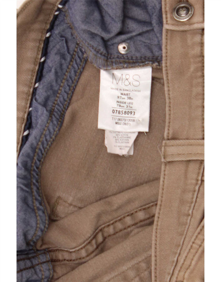 Marks & Spencer Straight Jeans til mænd W38 L31 Brun bomuld