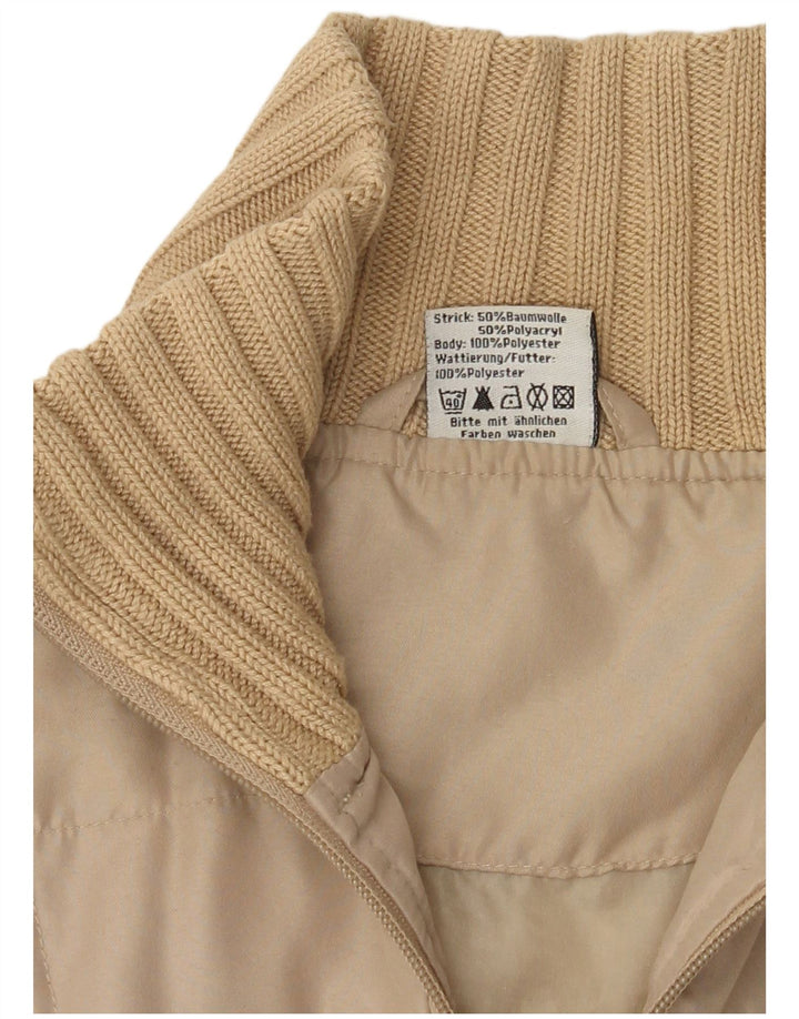 Vintage bomberjakke til kvinder EU 36 lille beige polyester