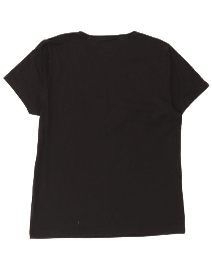 TOMMY HILFIGER Mens T-Shirt Top Medium Black Cotton