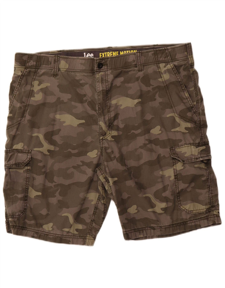 LEE Mens Extreme Motion Cargo Shorts W42 2XL Khaki Camouflage Bomuld
