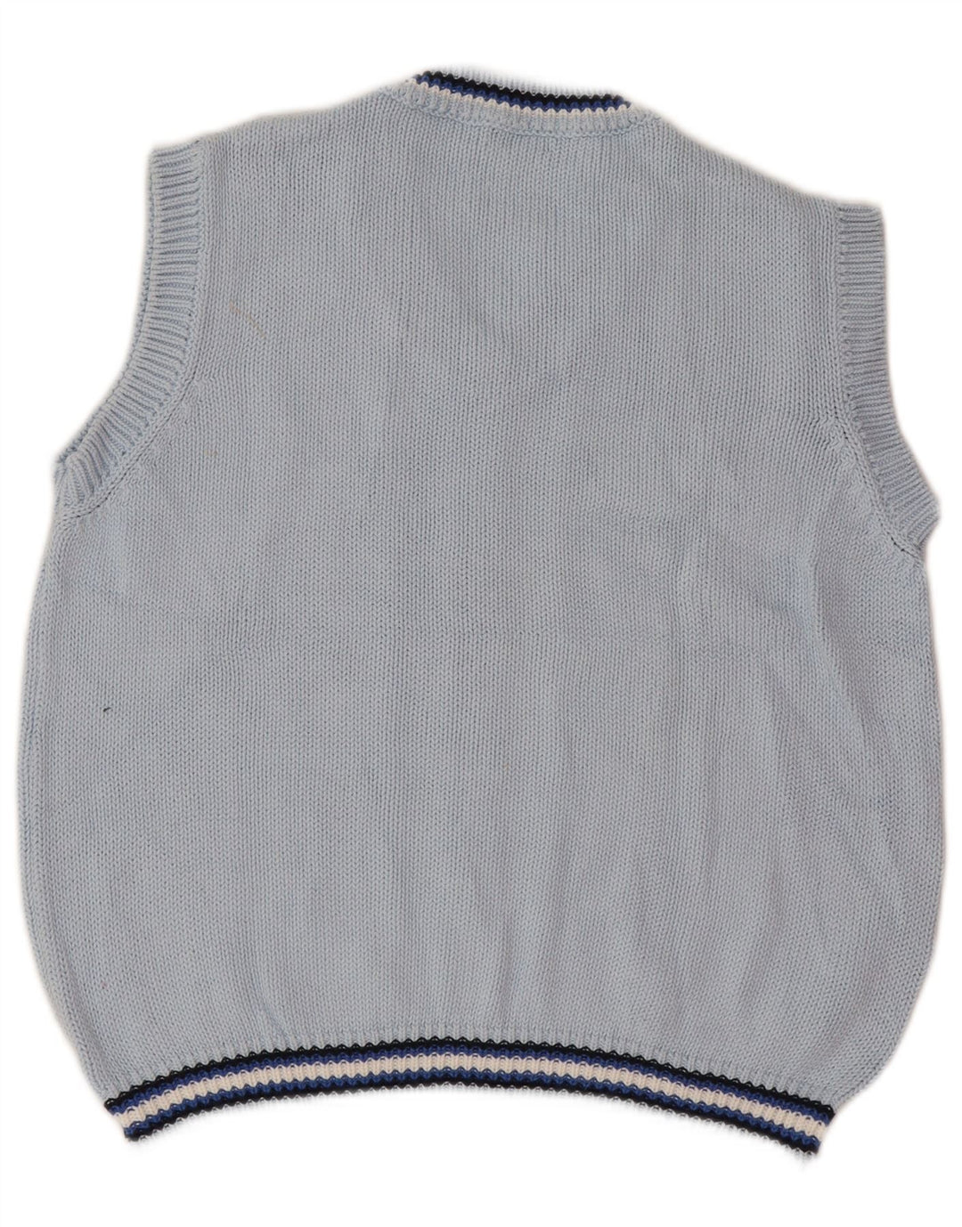 Benetton Boys Vest Tank Top 7-8 År Blå Stribet