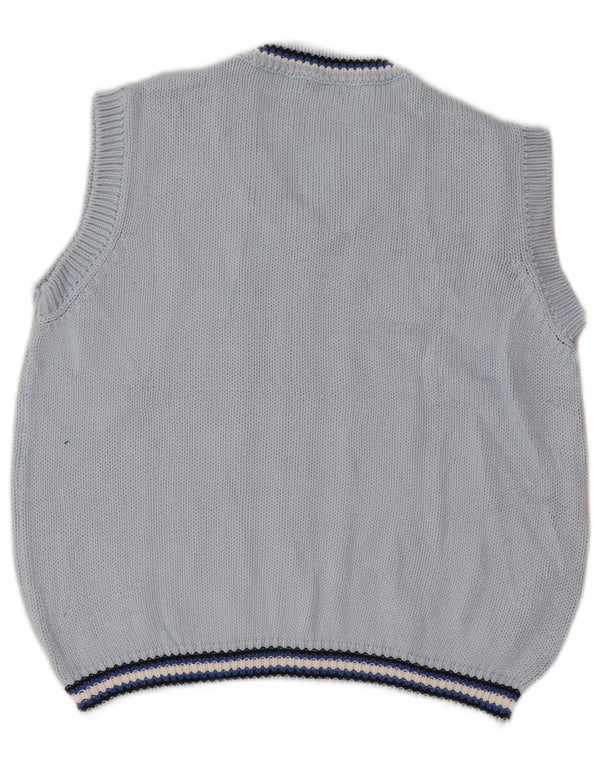 Benetton Boys Vest Tank Top 7-8 År Blå Stribet