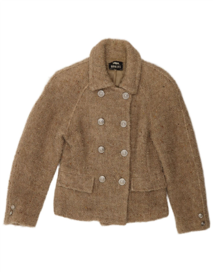 Roman's Womens Pea Coat UK 10 Small Beige Flecked Uld