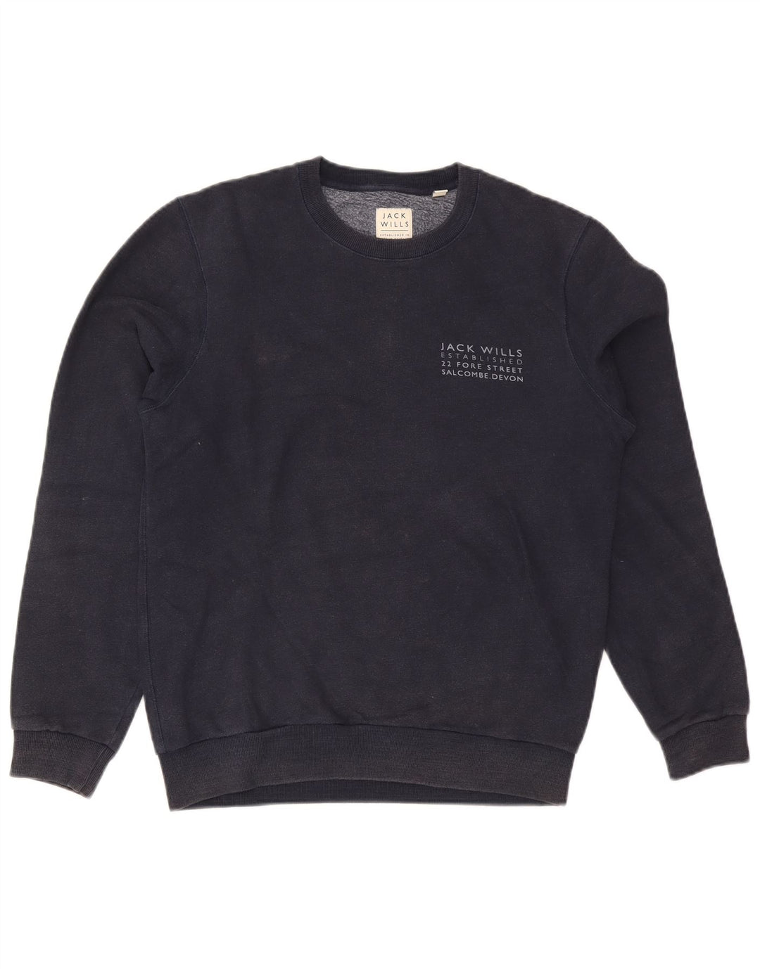 Jack Wills Herre Grafisk Sweatshirt Jumper Medium Navyblå Bomuld