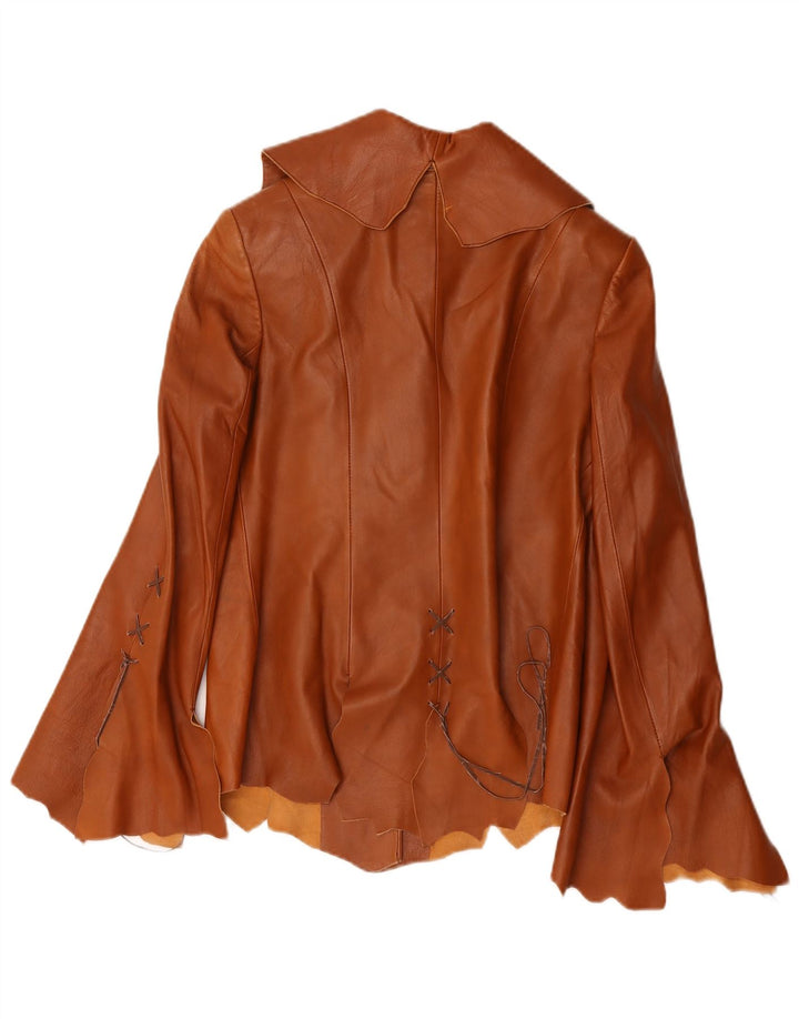 Vintage dame læderjakke UK 14 Large Brown Retro
