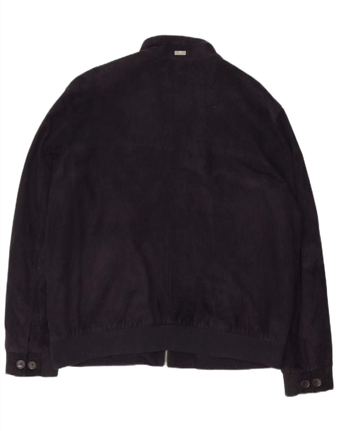 Christian Berg Herre Bomber Ruskindsjakke UK 46 3XL Navy Blue Læder