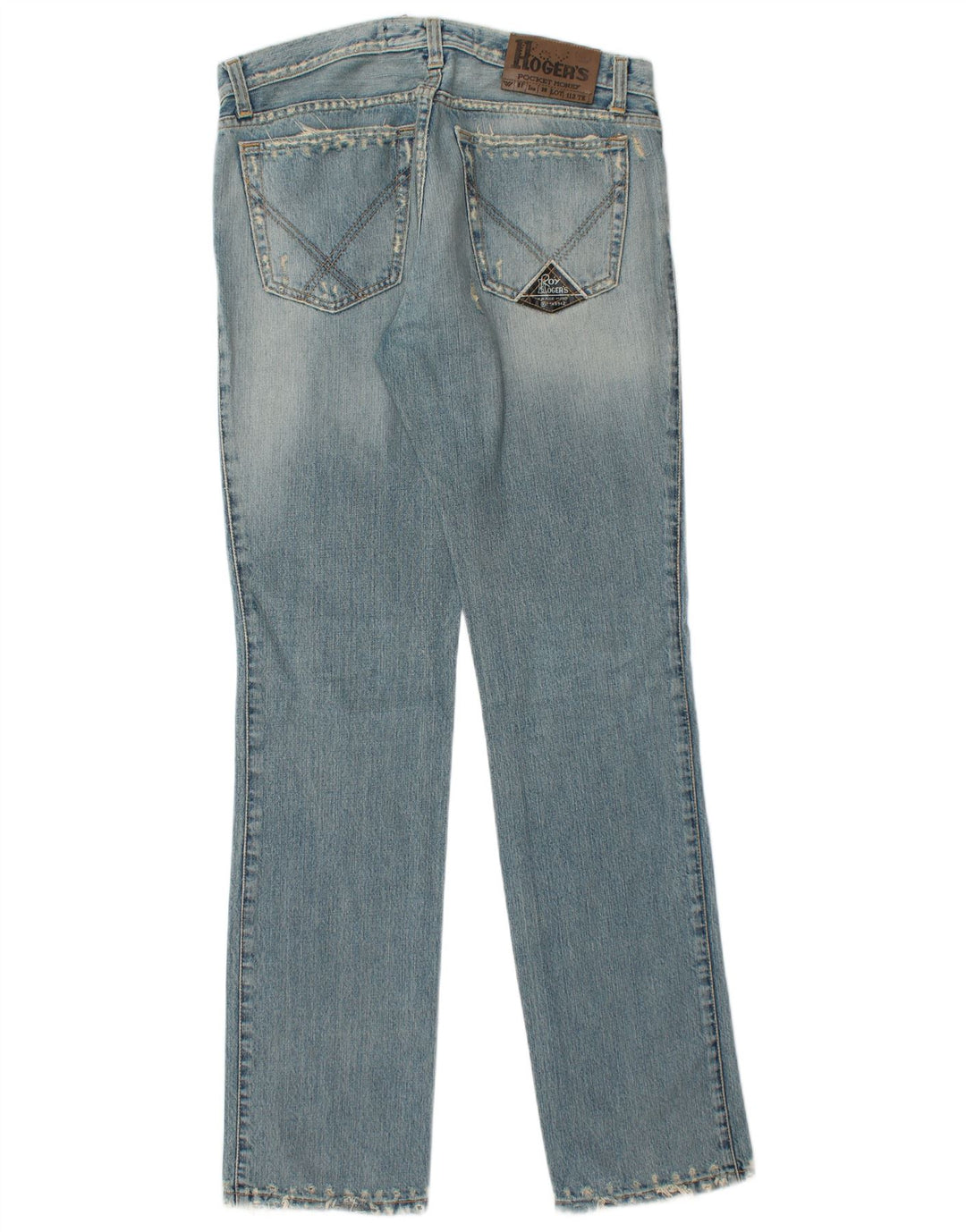 ROY ROGERS Herre Distressed Straight Jeans W31 L36 Blå Bomuld