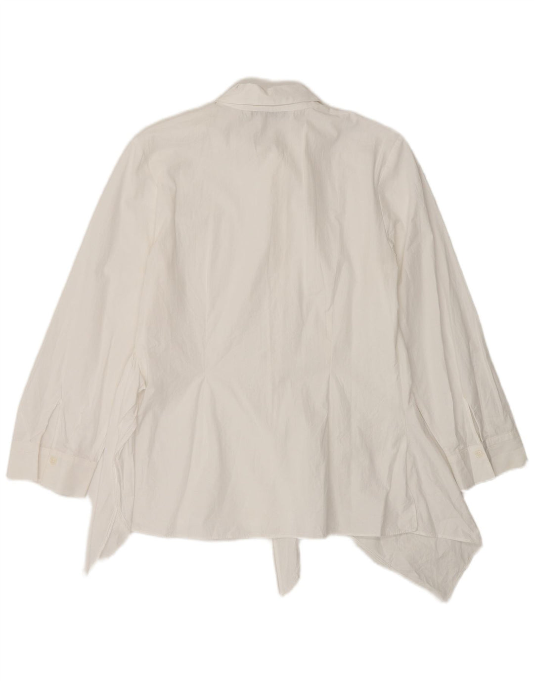 Zara Dame Asymmetrisk Skjorte Bluse UK 10 Small White Bomuld