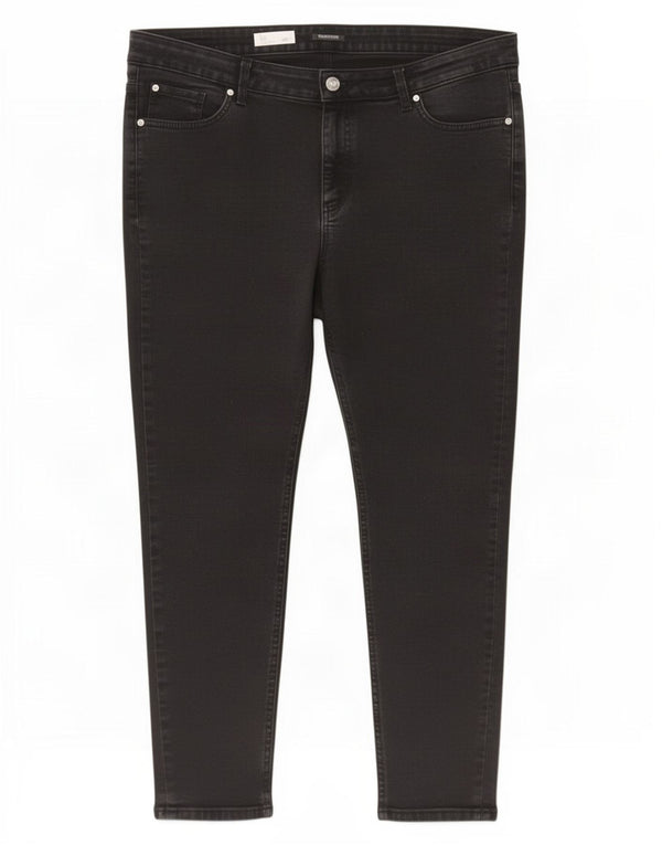 Marks & Spencer Womens The Ivy Crop Skinny Jeans UK 18 XL W34 L26 Sort
