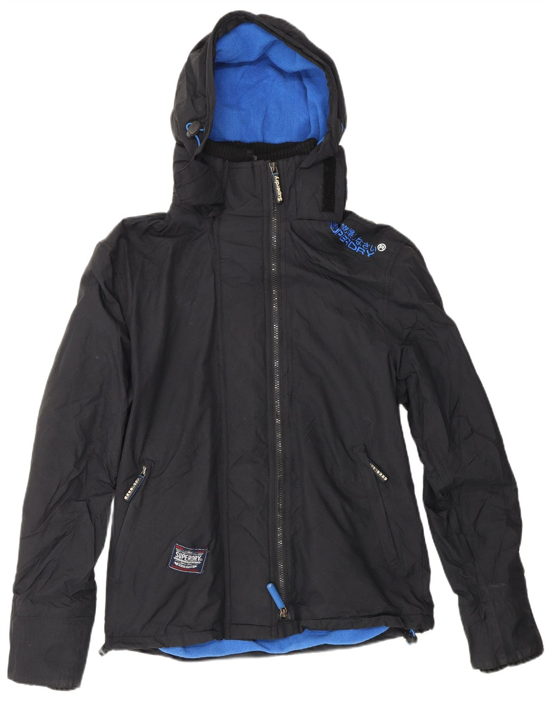 SUPERDRY vindjakke til kvinder med hætte vindjakke UK 14 Medium Sort