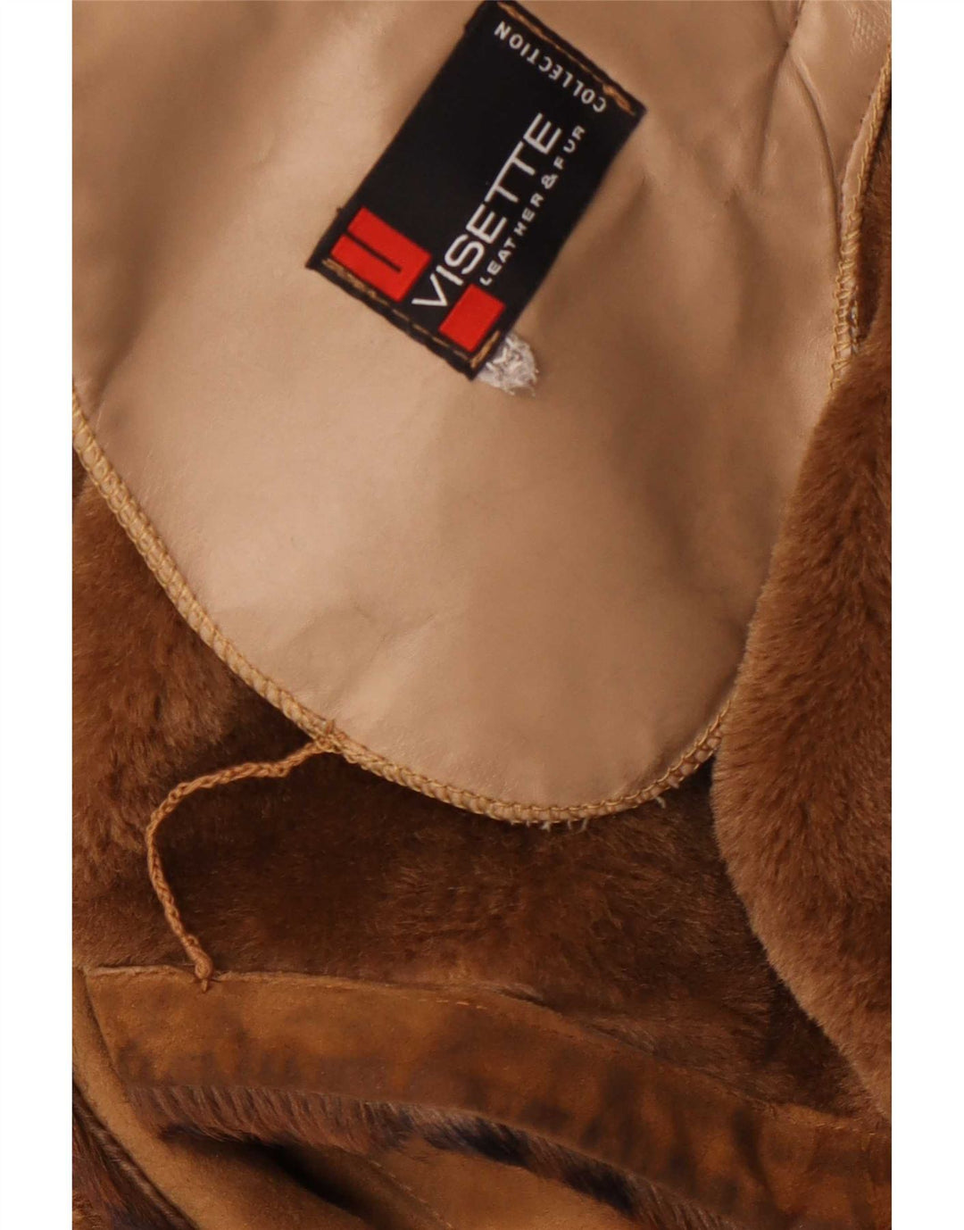 Vintage Kvinders Oversized Shearling Coat UK 14 Medium Brown Animal Print