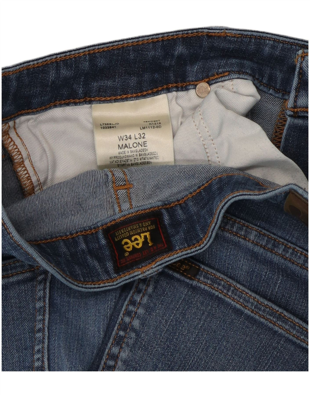 Lee Dame Malone Slim Jeans W34 L30 Blå Bomuld