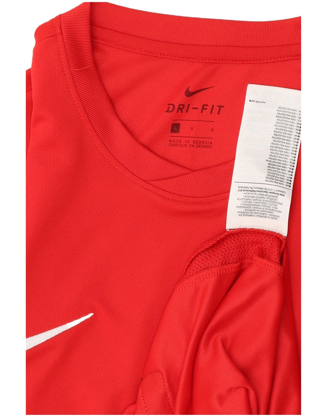 NIKE Herre Dri Fit grafisk T-shirt Top Stor rød polyester