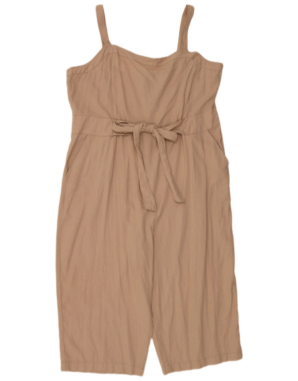 Fat Face Dame Ærmeløs Jumpsuit UK 22 3XL W48 L20 Beige Linen