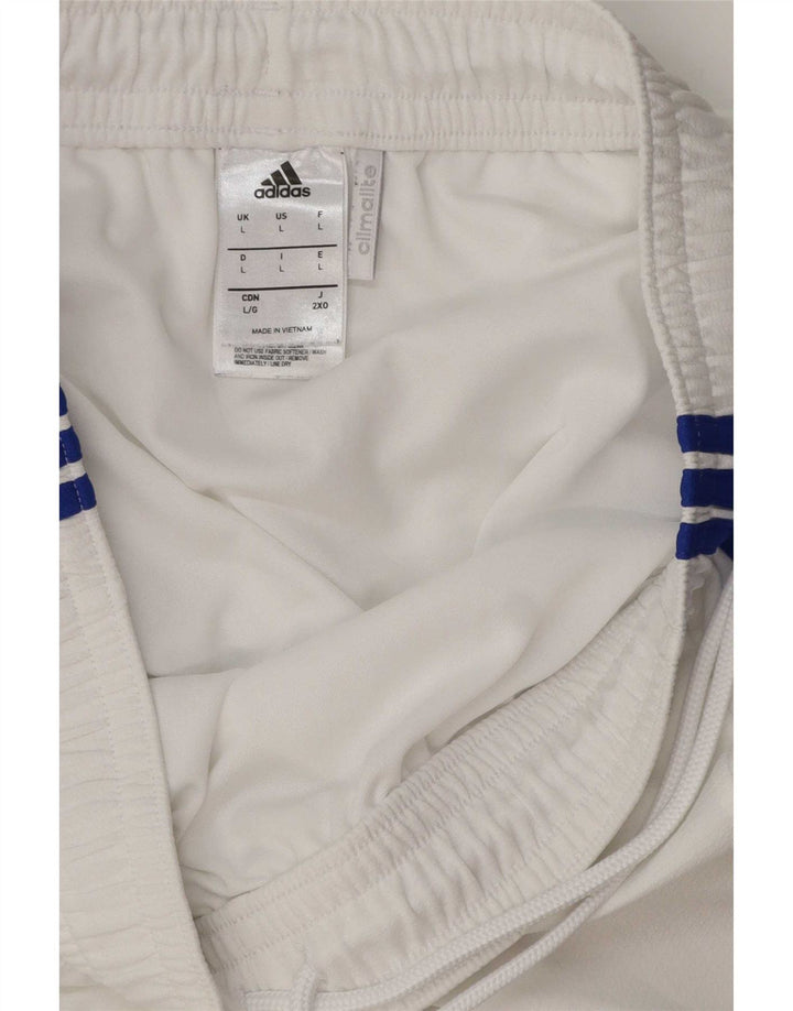Adidas Herre Climalite grafiske sportsshorts store hvide polyester