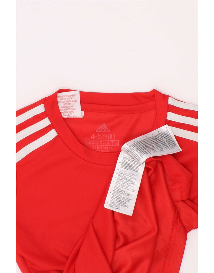 Adidas Boys Aeroready Grafisk T-Shirt Top 4-5 År Rød Polyester