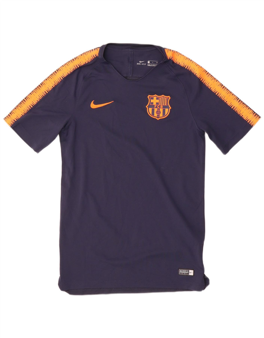 Nike Herre FCB Grafisk T-Shirt Top Lille Marineblå Colourblock Polyester