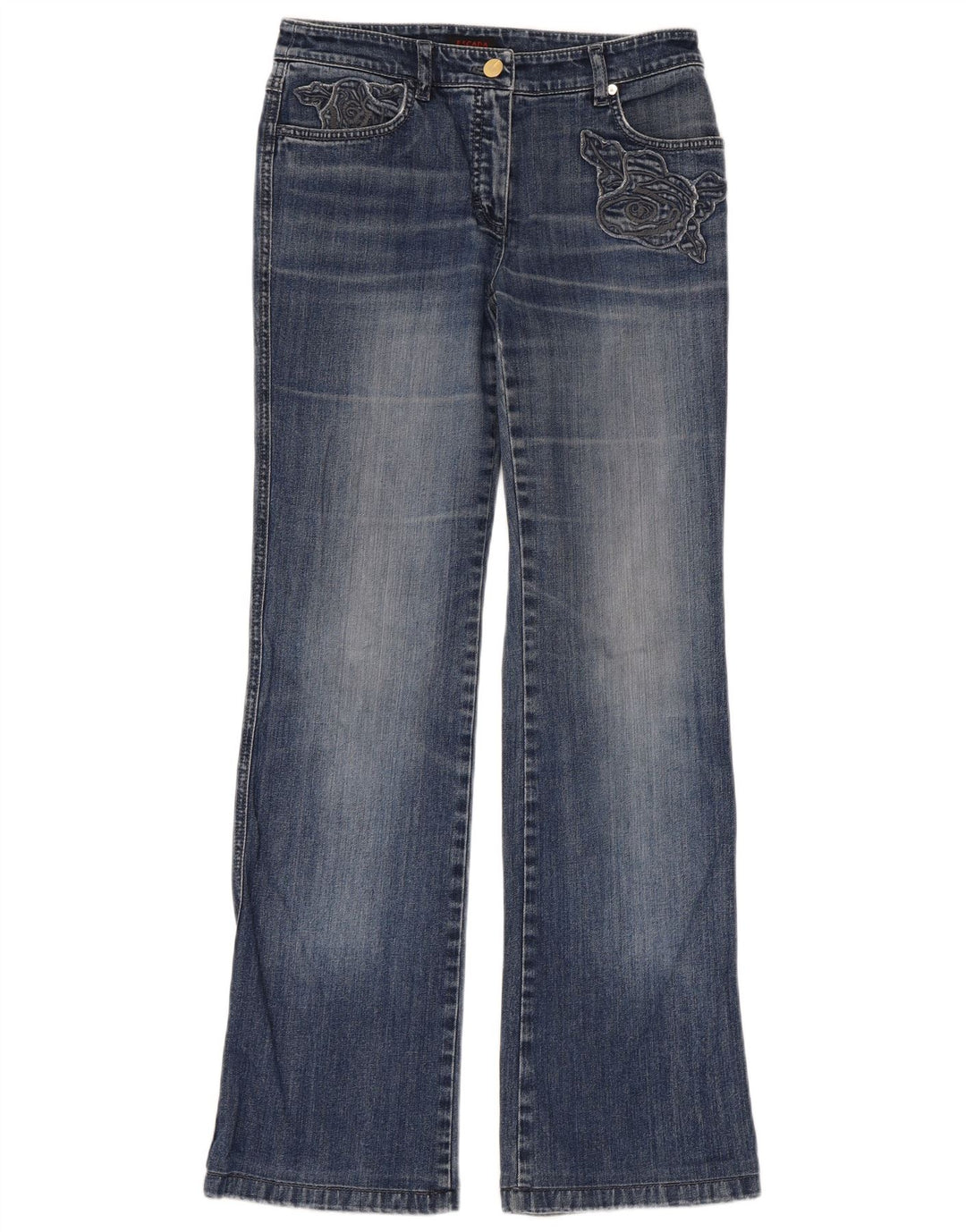 Escada Dame Bootcut Jeans EU 34 XS W28 L32 Blå
