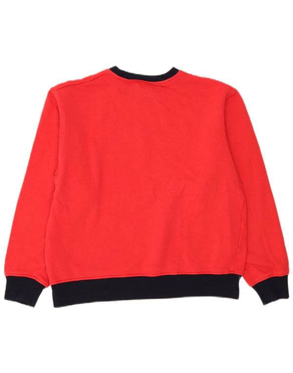 Tommy Hilfiger Dame Grafisk Sweatshirt Jumper UK 18 XL Rød Bomuld
