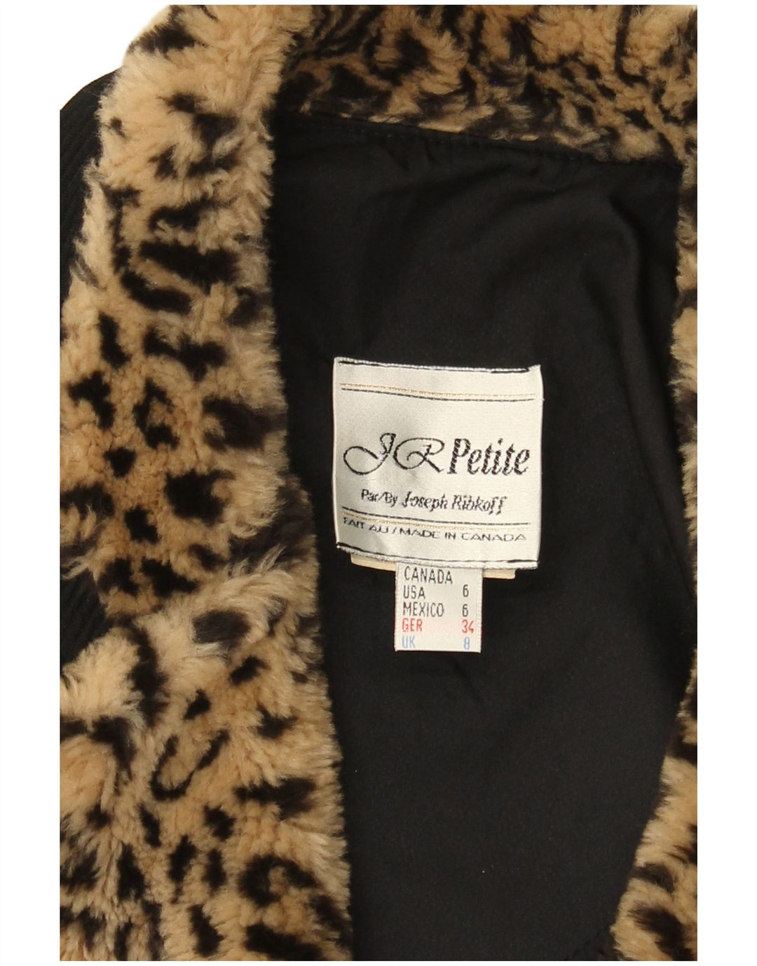 Joseph Ribkoff Dame Blazer Jacket UK 8 Small Black Animal Print