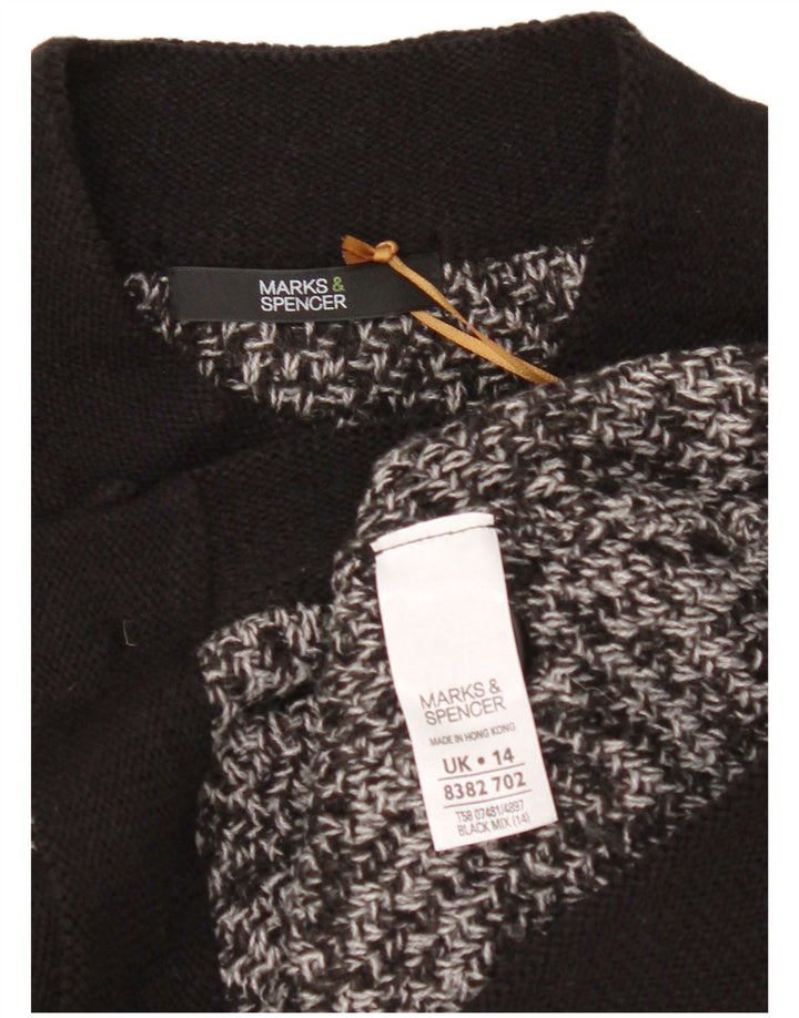 Marks & Spencer Dame Cardigan Sweater UK 14 Large Black Flecked
