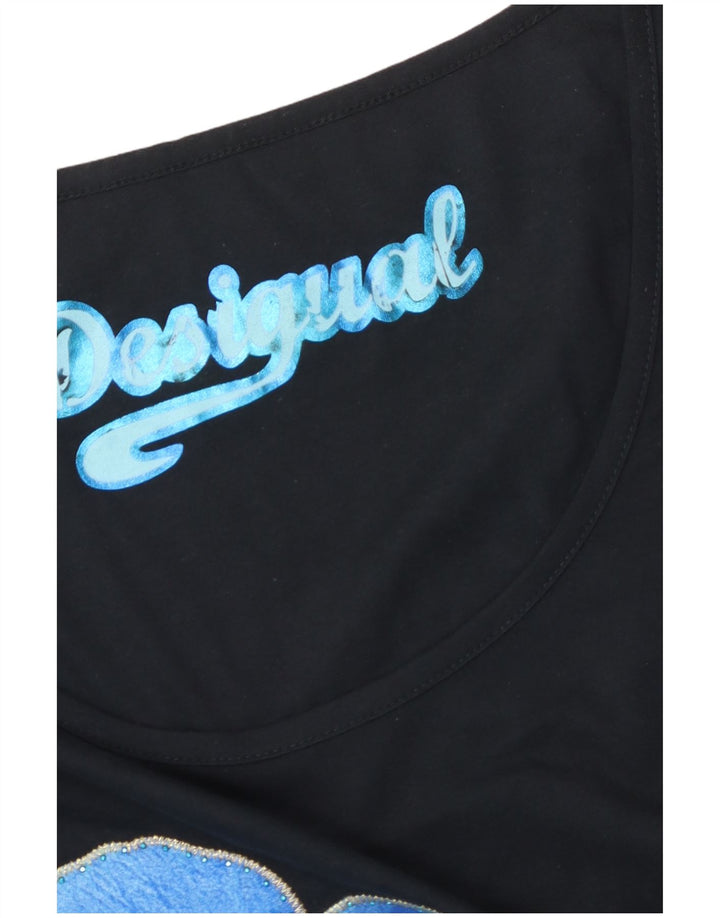 Desigual Kvinders Grafisk Asymmetrisk Tunikakjole UK 14 Medium Black Floral