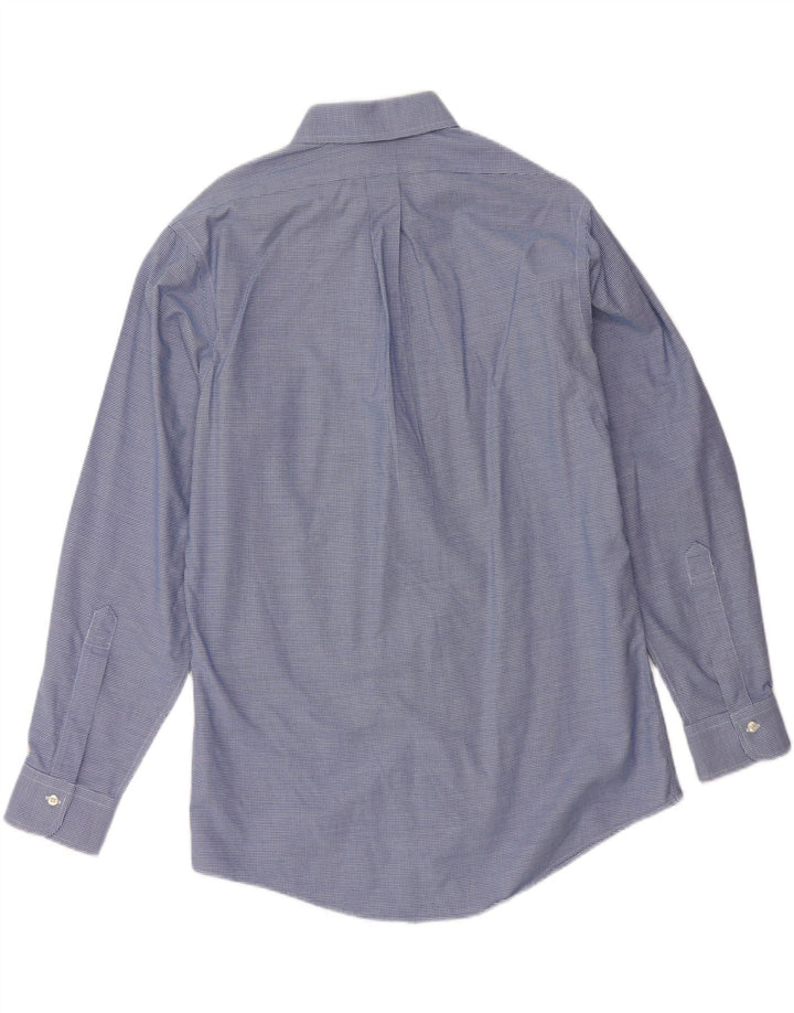 BROOKS BROTHERS Slim Fit skjorte til mænd størrelse 15 1/2 Medium Blue Houndstooth