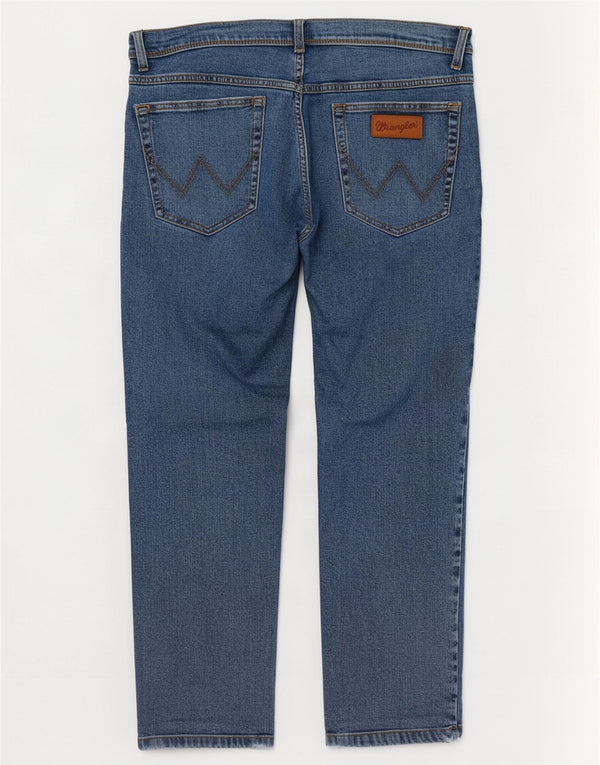 Wrangler Herre Texas Straight Jeans W34 L30 Blå Bomuld