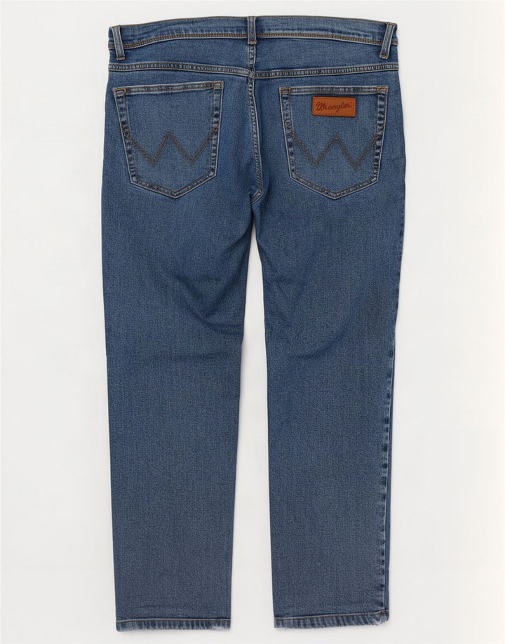 Wrangler Herre Texas Straight Jeans W34 L30 Blå Bomuld