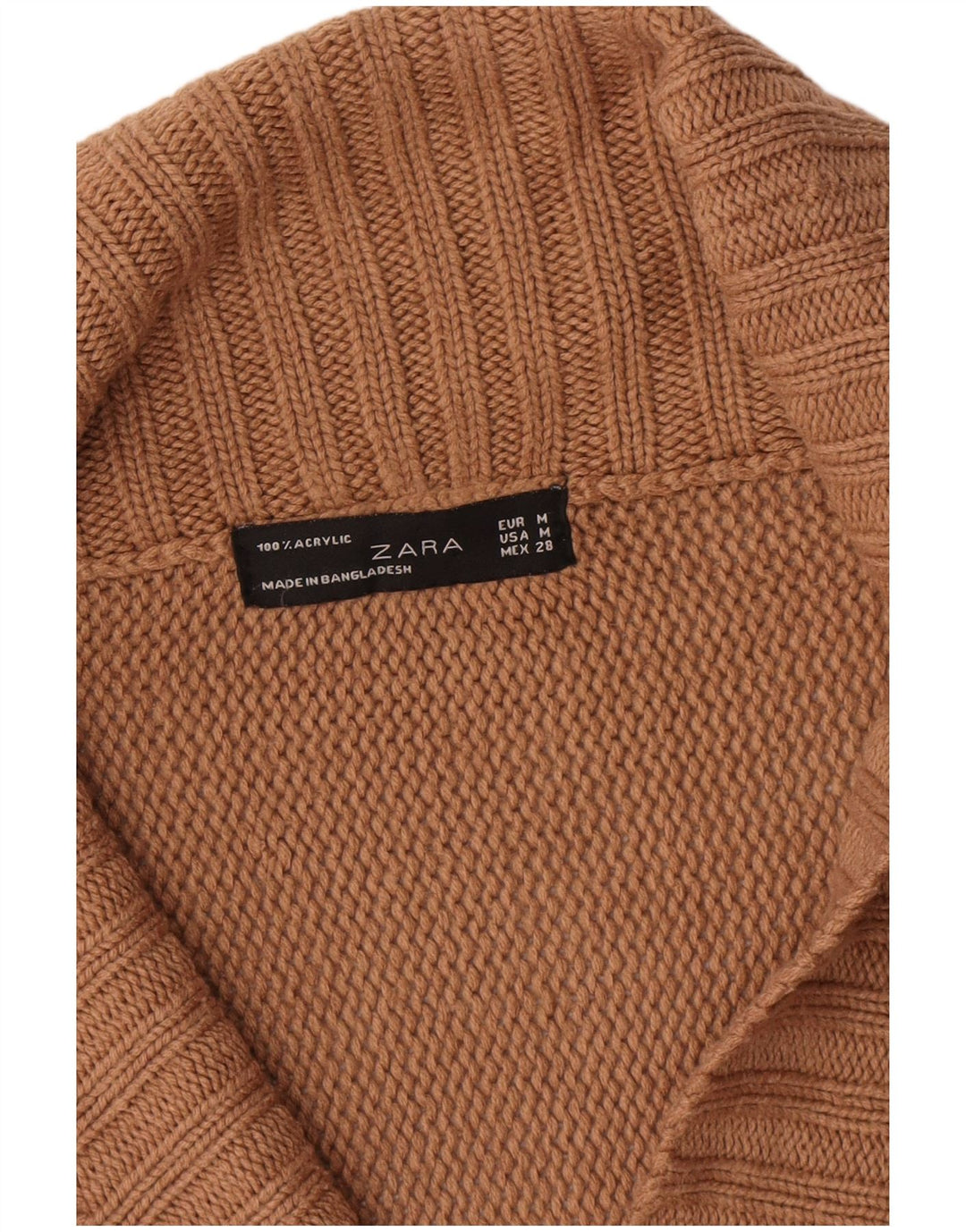 Zara Dame Cardigan Sweater UK 14 Medium Brun